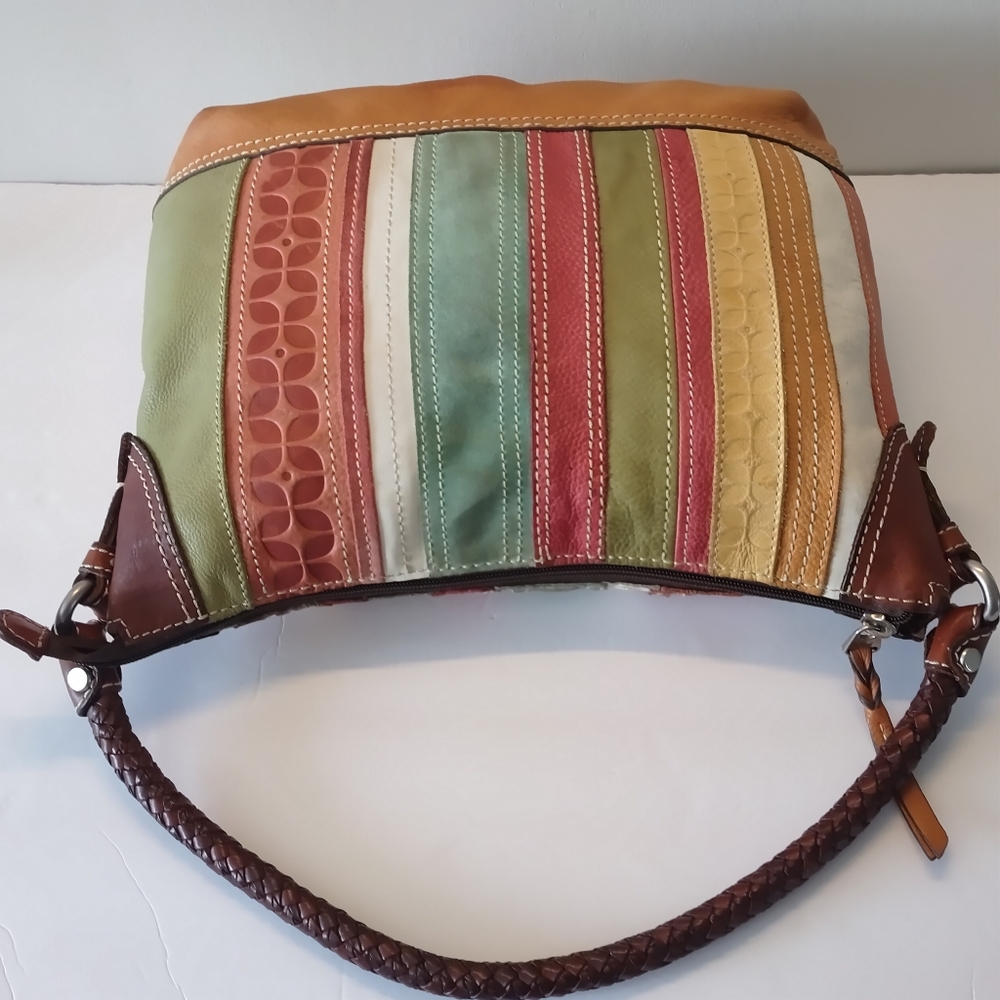 Fossil leather and suede patchwork shoulder bag - Picture 12 of 16